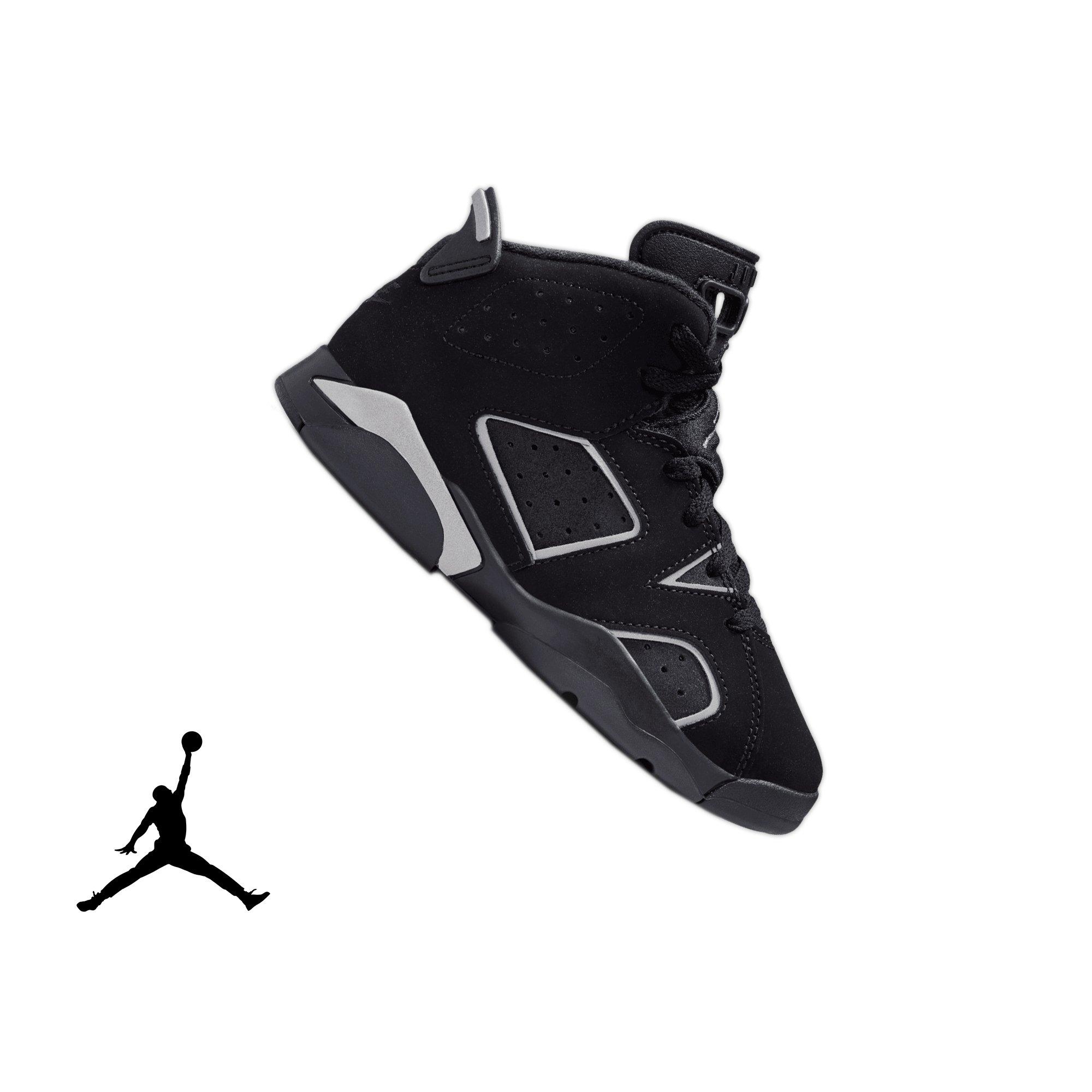 Jordan 6 Retro &ldquo;Cap and Gown&rdquo; Preschool Kids' Shoe - BLACK/REFLECT SILVER